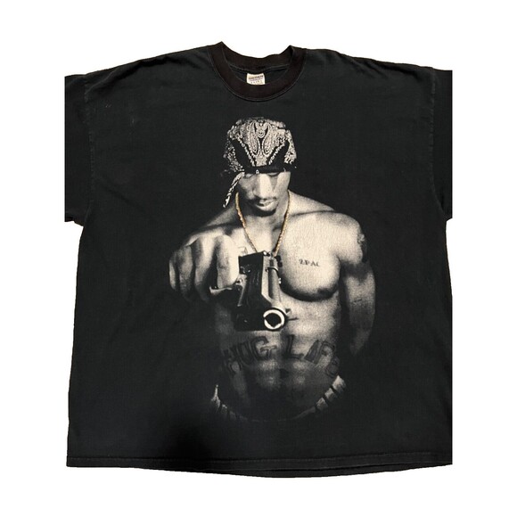 90’s HIPHOP ヴィンテージ THUG LIFE タンクトップ vintage THUG LIFE tupac 2pac rap hip hop t-shirt 90s black | Defunkd